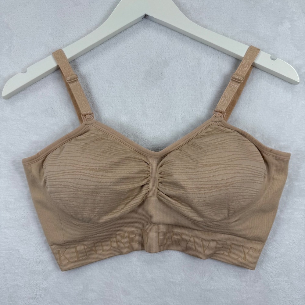 Kindred Bravely Sublime Hands-Free Pumping Nursing Bra Beige Medium Wireless